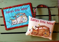 Cat & Lights Christmas Mug Rug or Doorknob Hanger Pattern Product Image 3