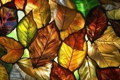 Stained Glass Leaves Background Wallpaper Product Image 1