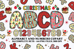 Christmas Alphabet png clipart, christmas letters doodle Product Image 1
