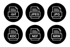 Set Of File Formats Icons Product Image 1