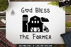 Farmhouse SVG Sign Design - God Bless The Farmer DXF PNG PDF Product Image 2