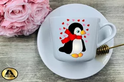 Valentine Sublimation PNG Baby Penguin with Hearts PNG Product Image 5