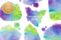 Wet Waterpaint Stain Clipart Set Product Image 1