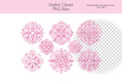 Pink Snowflakes Clipart - PNG Files Product Image 3