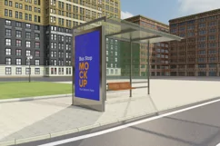 Bus Shelter Outdoor Advertising Signage Mockup Product Image 1