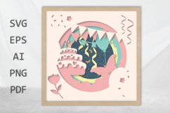 Birthday Layered card cricut, 3D paper cut SVG file Product Image 2