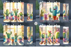 4 Cactus Tumbler Sublimation, 20 oz Tumbler Wrap Product Image 2