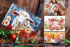 Cutting Board Designs | Farm Animals | Sheep and Pig Product Image 1