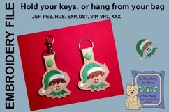 ITH Boy Elf Key Fob - Embroidery Design Product Image 1