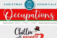 Christmas Nurse svg, a chillin' with my snowmies svg file Product Image 6