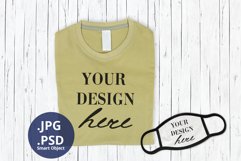 T-shirt Natural Color & Face Mask Mockup , Psd mock up Product Image 1