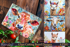 Cutting Board Designs | Farm Animals | Cow and Llama Product Image 1