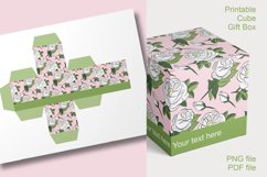 Printable Light Pink Roses Cube Gift Boxes Set of 4 Product Image 5