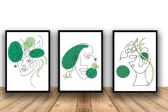 Set of Three Abstract Face Digital Print Frame not included Product Image 1