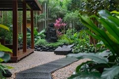 Tranquil Asian luxury garden. Generate ai Product Image 1