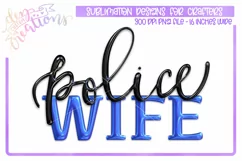 Police Wife Sublimation Design - PNG - 3D Balloon Effect Product Image 1