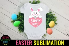 Bunny Love Easter Sublimation I Bunny Sublimation Design Product Image 1