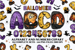 Halloween Alphabet png clipart, halloween letters doodle Product Image 1