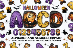 Halloween Alphabet png clipart, halloween letters doodle Product Image 1