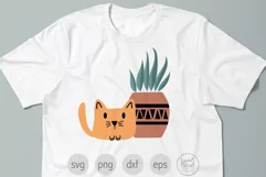 Cat and Plant SVG Cut File for Cricut, Plant and Kitty SVG Product Image 4
