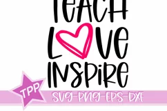 Teach Love Inspire svg, teacher svg, school svg Product Image 2