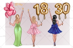 Birthday clipart, Curvy girl clipart, Best friend clipart Product Image 10