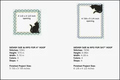 Cat Silhouette Picture Frames - 4 x 4 and 5 x 7 Hoops Product Image 3