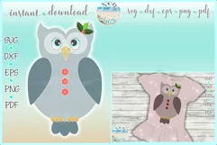 Girly Owl with Holly Christmas SVG Dxf Eps Png PDF Product Image 1