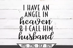 I Have An Angel In Heaven And I Call Him Husband SVG Product Image 2