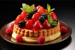 Vibrant Closeup photo of delicious fruit tart dessert. Gener Product Image 1