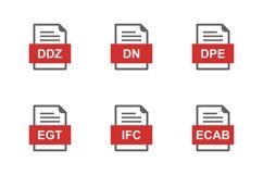 Set Of File Formats Icons Product Image 1