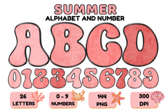 Summer Alphabet &amp; Numbers PNG Clipart Doodle Letters 300 DPI Product Image 1