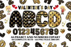 Valentine Alphabet Clip Art, valentines day letters doodle Product Image 1