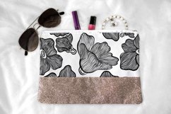 B&amp;W floral seamless pattern 4, digital paper Product Image 4