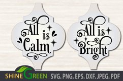 Arabesque Christmas Ornament SVG - All is Calm All is Bright Product Image 2