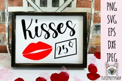 Kisses 25 c, cut file for Valentine's day SVG. Product Image 1