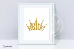 Bride SVG Word Art in crown shape Product Image 2
