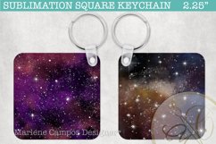 Galaxy Square Keychain Sublimation / 4 Designs Product Image 1