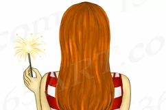 4th of July Fashion Clipart, Ginger Red, Independence Day Product Image 3