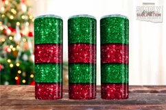 Christmas Sequin Sublimation Skinny Tumbler Wrap| 20oz | Png Product Image 2