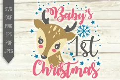 Baby's First Christmas Svg. Christmas Baby Bib Svg. Product Image 2