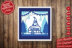 Papercut 3D Camping Gnome and Trailer Lightbox Template Product Image 5
