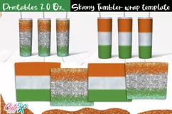 Irish flag 20 Oz. Skinny Tumbler wrap sublimation Product Image 3