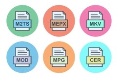 Set Of File Formats Icons Product Image 1