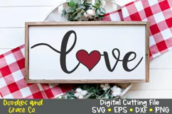 Love SVG - Heart SVG - DXF - EPS - PNG Product Image 1