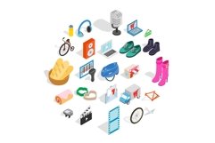 Online purchases icons set, isometric style Product Image 1