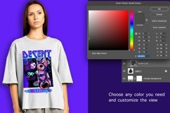 premium women oversize shirt PSD Mockup back and front Product Image 2