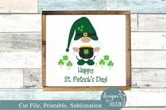 St. Patrick's Day Gnome SVG, png, eps, sublimation, print Product Image 2