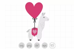 Llama Valentine SVG, Llama SVG, Valentines Day SVG Product Image 1