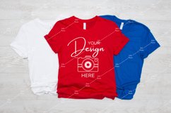 4th of July Mockup Bella Canvas 3001 Red T-shirt Mockup Product Image 1